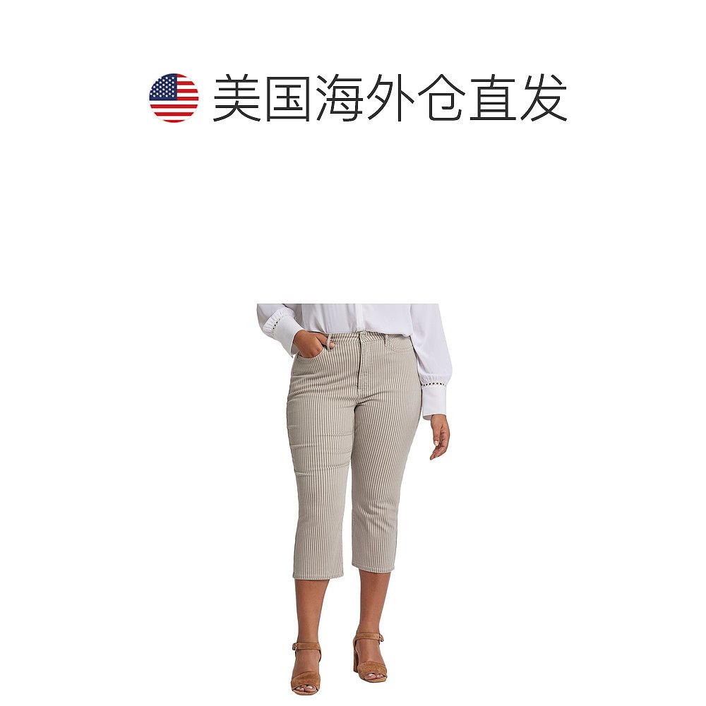 自营 NYDJ Plus Joni Sandbar条纹七分裤-多色 美国奥莱直发 - 图1