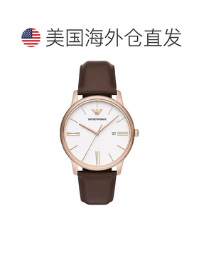 自营Emporio Armani Men's Minimalist White Dial Watch - white