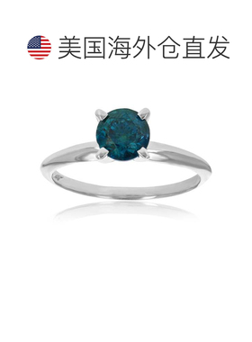 自营 vir jewels1 克拉 IGI 认证 I1 净度蓝钻单石戒指 14K 白金
