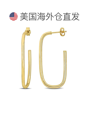 自营 mimi & max10K 金开口长方形耳环 - 黄色 美国奥莱直发配饰