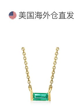 自营 ross-simons14 克拉黄金罗斯-西蒙斯祖母绿项链。 16 英寸 -