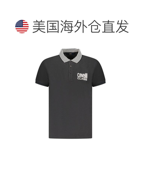 自营Cavalli Class Cotton Men Polo Men's Shirt - black 美国奥