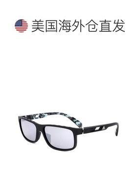 自营 adidas阿迪达斯男士58毫米哑光黑色太阳镜-哑光黑色 美国奥