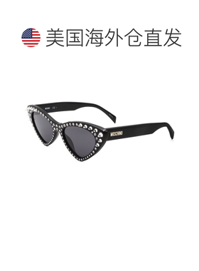 自营Moschino Women's 52 mm Black Sunglasses - black 美国奥莱