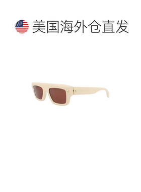 自营Alexander McQueen男女通用52 mm象牙太阳镜-象牙 美国奥莱直