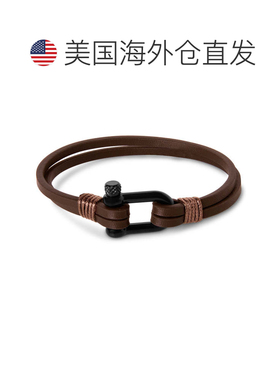 自营Bruno Magli Mens Paneled Leather Bracelet, Mahogany - br