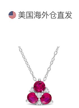 自营 925 纯银 Mimi & Max 3 石吊坠配链 - 红色 美国奥莱直发