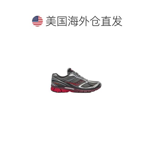 自营saucony银色/Maroon ProGrid Guide 7透气网眼运动鞋-勃艮第 - 图1