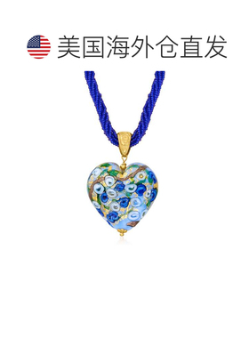 自营Ross-Simons 意大利多色 Murano 心形吊坠项链 18 克拉金 - 1