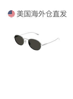 自营saint laurent银色Sl 799金属圆形太阳眼镜-灰色 美国奥莱直
