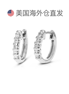 自营vir jewels0.925 纯银 1/2 英寸圆形切割实验室生长钻石槽形