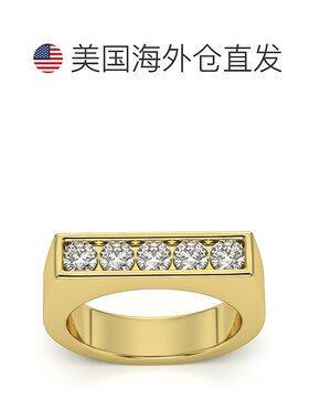 自营 pompeii31 克拉钻石 5 石男士戒指，10k 白金、黄金或玫瑰金