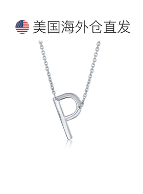 自营simona纯银侧面初始项链 - p 美国奥莱直发