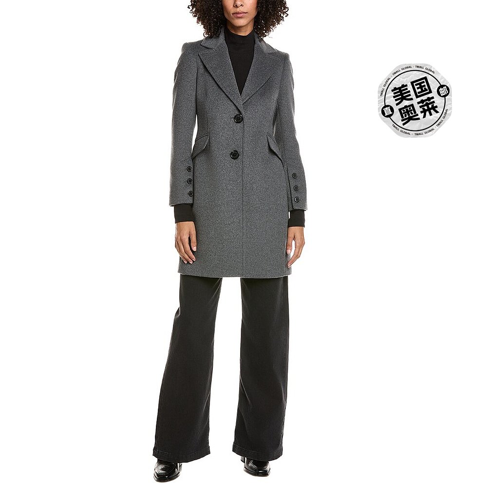 自营Sam Edelman Walker Wool-Blend Coat - grey 美国奥莱直发 - 图0