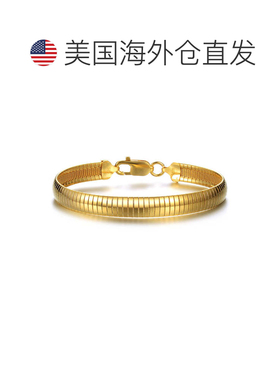 自营genevive14K 镀金纯银光滑蛇链手链 - 金色 美国奥莱直发