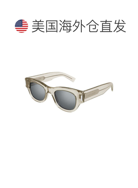自营saint laurentSL573 002深色哈瓦那/灰色-透明米黄色 美国奥