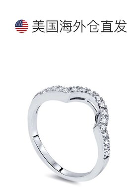 自营 pompeii31/3 克拉钻石弧形缺口结婚戒指 14K 白金 - 14k 白
