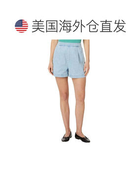 自营Madewell Clean Shorts Women's  Blue Cotton Slash Pockets