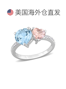 自营 mimi & max2 5/8 CT TGW 天蓝色托帕石和摩根石配 1/10 CT T