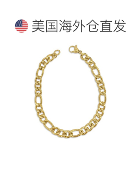 自营 Adornia 7mm Figaro Chain Bracelet gold 9