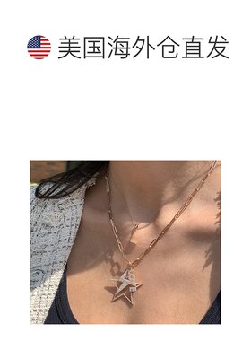 sabrina14k 金和钻石字母项链 - 玫瑰色 y 【美国奥莱】直发珠宝