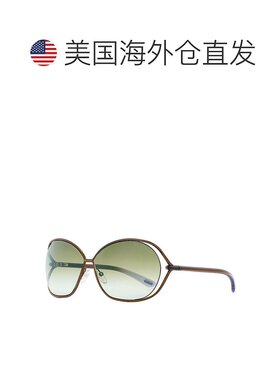 自营Tom Ford Sunglasses Oval Full Rim, Shiny Brown Frame And