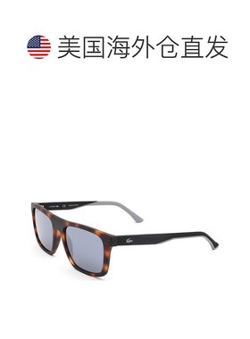 自营 Lacoste男式56毫米灰色太阳镜-哑光哈瓦那 美国奥莱直发
