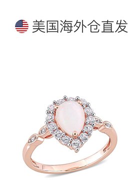 自营 mimi & max1 1/5 CT TGW 蛋白石 10K 玫瑰金白色蓝宝石和钻