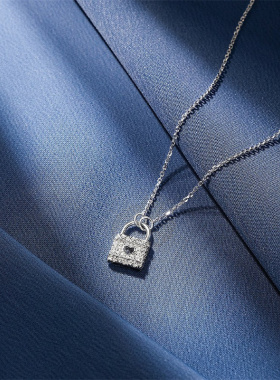 自营Apm Monaco Baby 爱心锁女士项链颈链银色轻奢优雅气质