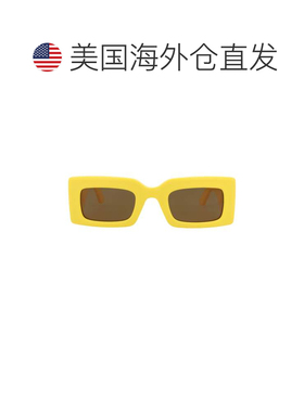 自营alexander mcqueen方形镜框回收醋酸纤维太阳眼镜-黄色黄色