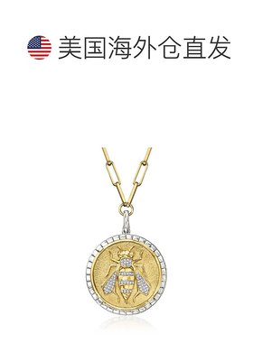 自营 Ross-Simons 钻石大黄蜂奖章回形针链式项链 2 色纯银 - 24