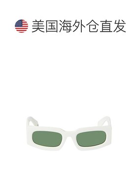 自营 off-white米白色Cary长方形太阳镜-白绿色 美国奥莱直发