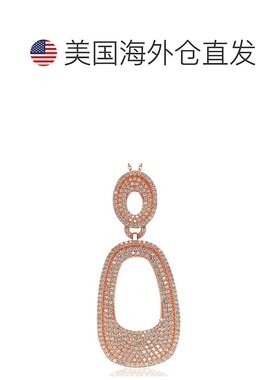自营 Suzy Levian 玫瑰纯银方晶锆石吊坠 - 粉红色 美国奥莱直发