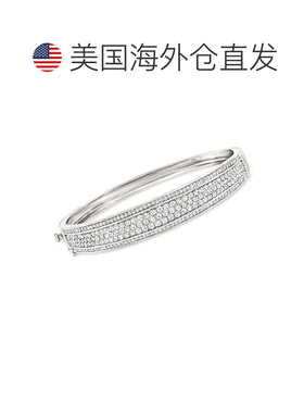 自营925 纯银 Ross-Simons 密镶钻石手镯 7 英寸 美国奥莱直发