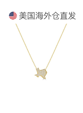 自营sabrina14K Yellow Gold Diamond State Necklace - Texas -