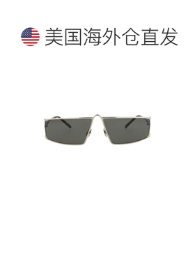 自营saint laurent方框金属太阳镜-银-银灰色 美国奥莱直发