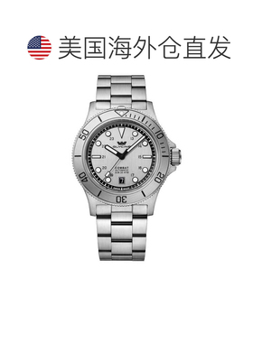 自营Glycine Men's Combat Sub 42mm手表GL0533-银色 美国奥莱直
