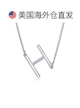 自营 simona纯银侧面初始项链 - h 美国奥莱直发锁骨链