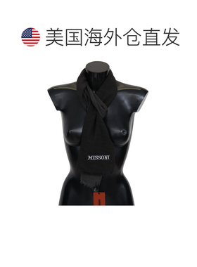 自营Missoni  Wool Unisex Neck Wrap Men's Scarf - black 美国