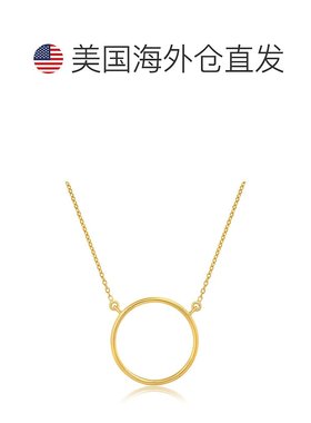 自营 max + stone18K 黄金镀纯银纯银圆形永恒项链 美国奥莱直发