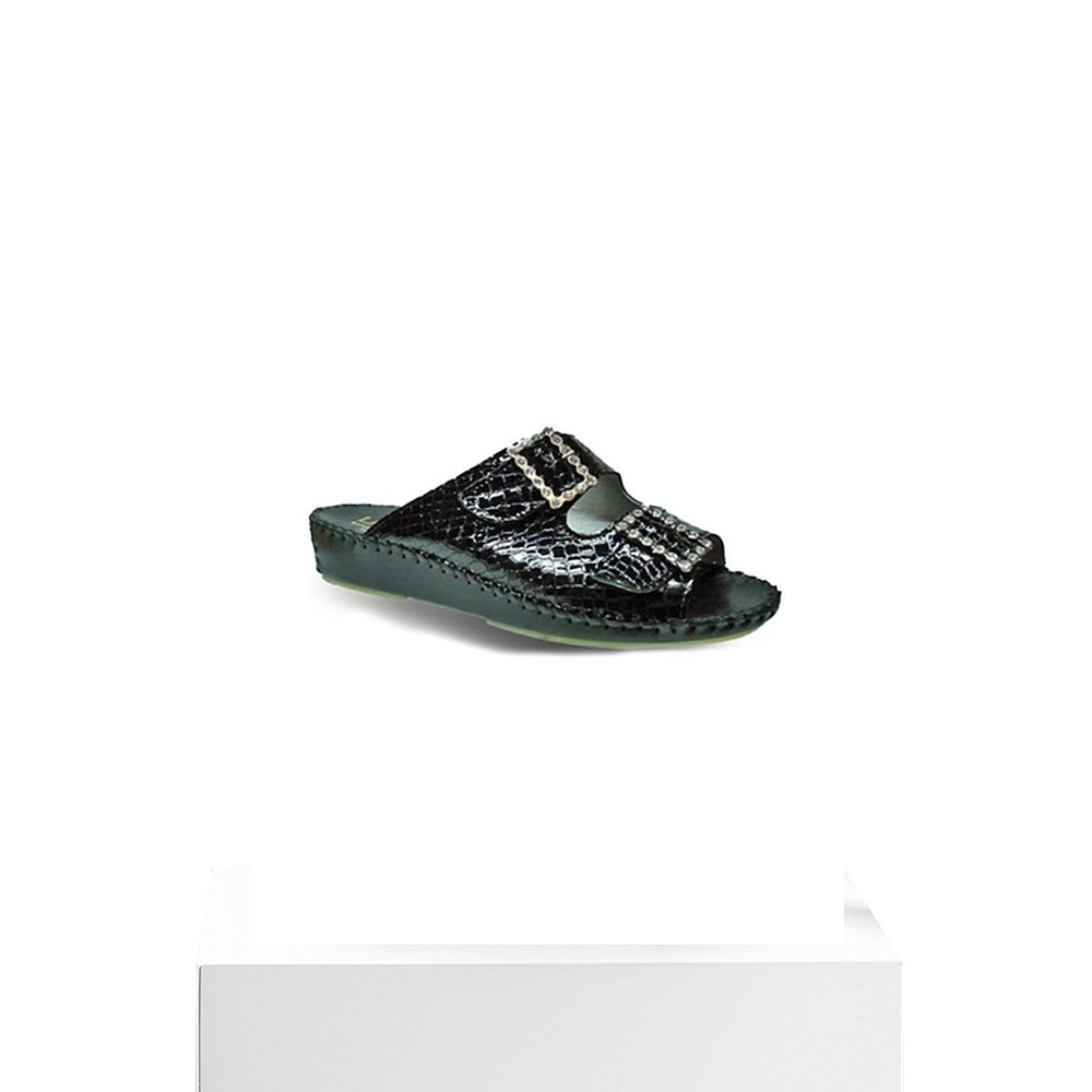 自营laplumeWomen's Jen Croc Rhinestone Sandal In Black - bla - 图3