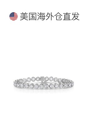 自营vir jewels7 cttw I1-I2 认证钻石手链 18K 白金 I-J 网球圆
