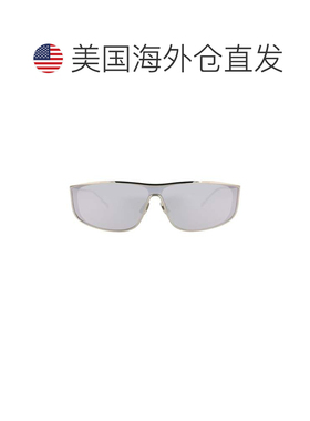 自营saint laurentShield-Frame金属太阳眼镜-银色 美国奥莱直发