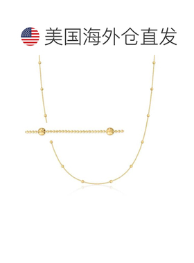 自营Ross-Simons 2mm 14kt Yellow Gold Bead Station Necklace -