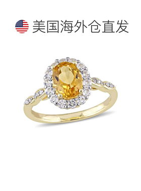 自营 mimi & max1 4/5 CT TGW 椭圆形黄水晶、白色托帕石和钻石装