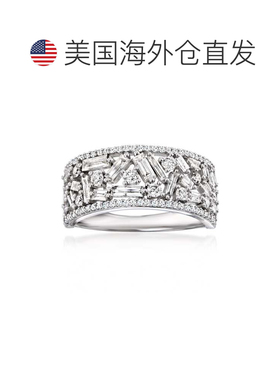 自营Ross-Simons Round and Baguette Diamond Ring in 14kt Whit