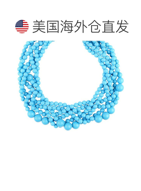 自营liv oliver 绿松石个性项链颈连锁骨链 金 美国奥莱直发