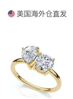自营pompeii31 1/2Ct Round and Pear Toi et Moi Diamond Ring 1