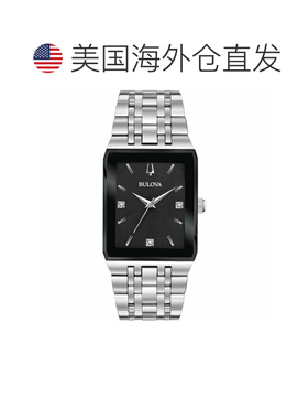 自营Bulova Men's Classic Black Square 42mm - black 美国奥莱