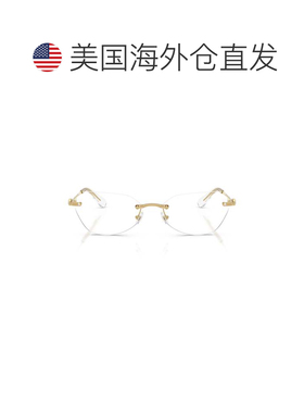 自营swarovski0Sk1031 Rimless Gold Metal Eyeglasses with Text